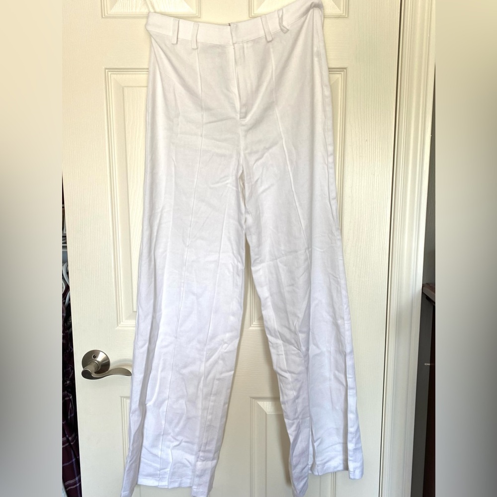 Wide Leg Linen Pants in white from brand “MESHKI” NWT